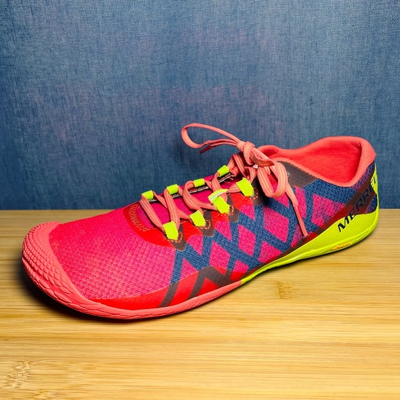 Merrell Barefoot Vapor Glove 3 Acid Punch Pink Minimalist Running Shoes 9.5 - Picture 1 of 10